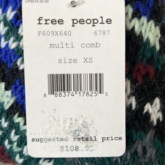 Free People Carnival Cardigan Sweater Shrug Bolero Fair Isle - Host Pick - Picture 7 of 8